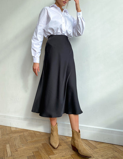 Satin Midi Skirt