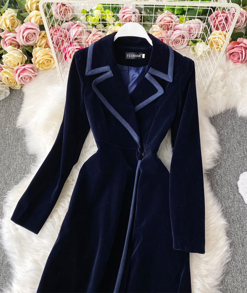 Velvet Long Coat Dress P300