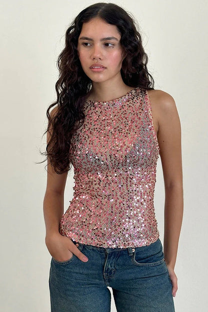 Sequin Bodycon Tank Top