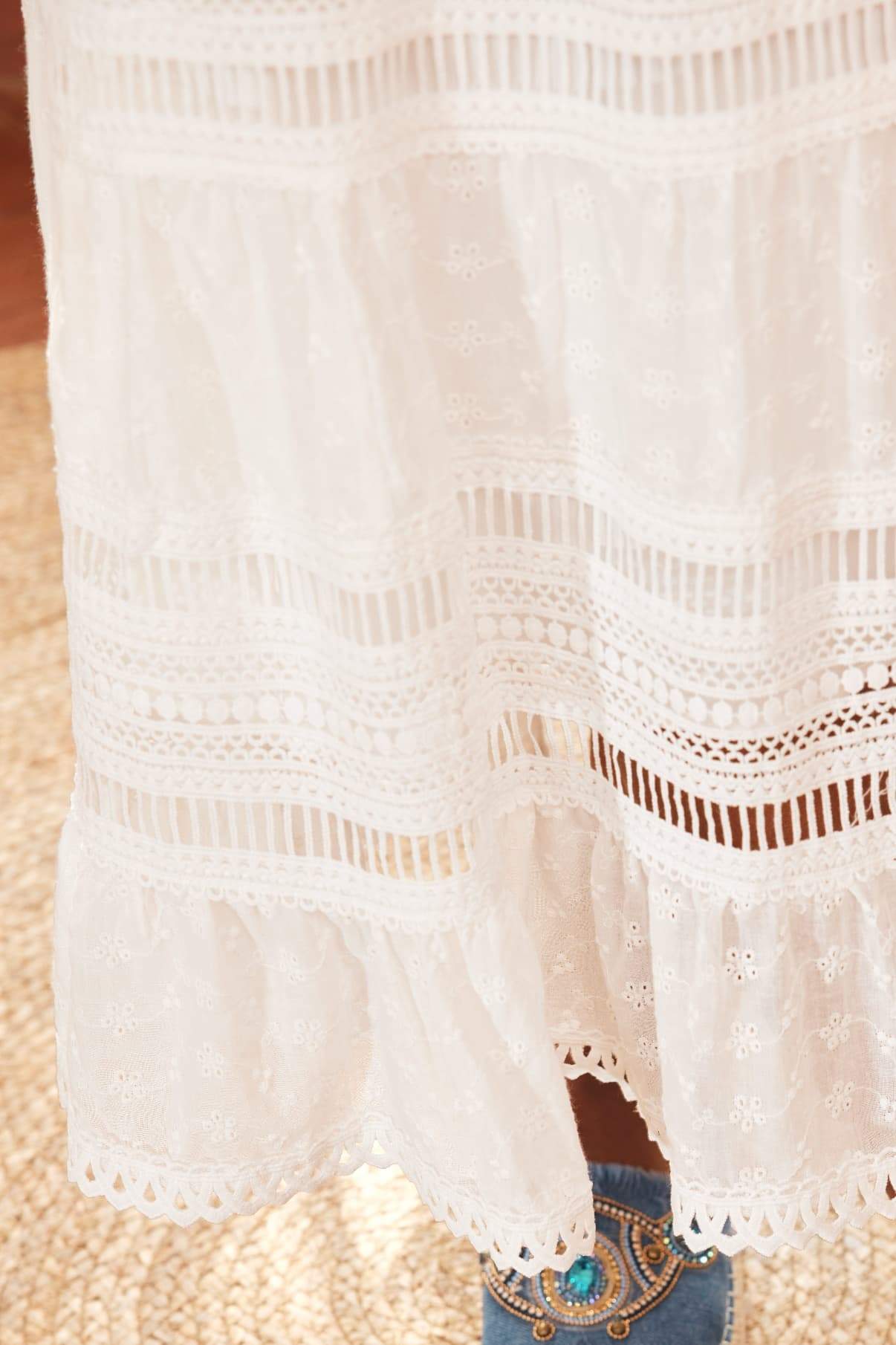 Ellie Lace-trimmed Midi Skirt