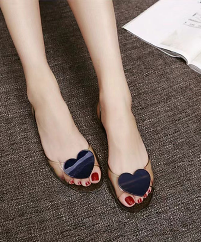 Summer New Transparent Blue Heart Shaped Fish Mouth Sandals Ag1024