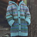 Vintage Fairman Island Knit Jacquard Hooded Sweater Cardigan elevenforest