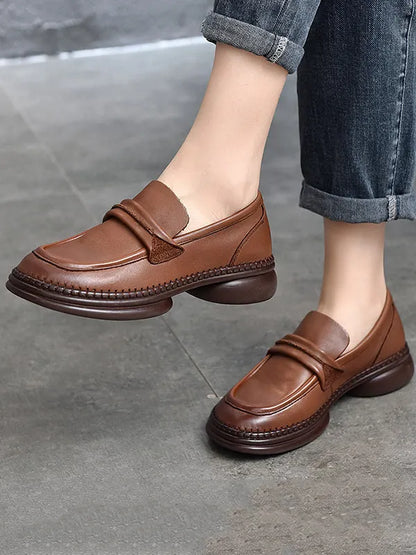 Round-toe Color Square-toe Shoes