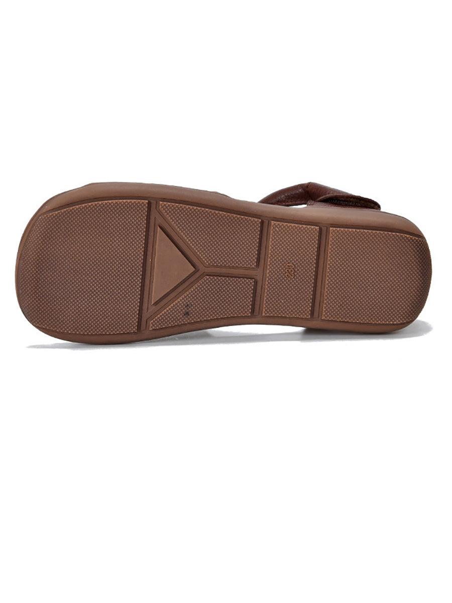 Summer Soft Leather Flat Sandals Cc003