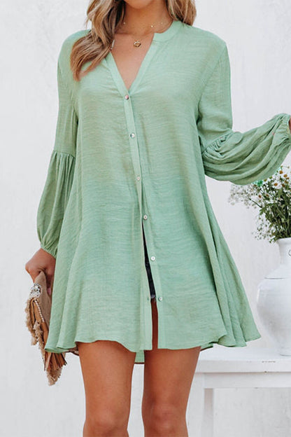 Buttons V Neck T-shirts