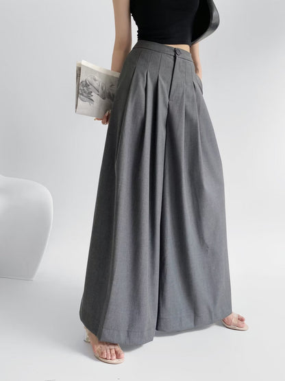 Summer Wind Crumpled Pleated Wide Leg Pants