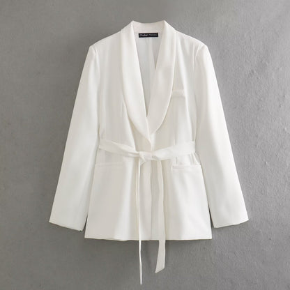 Spring Autumn With Belt Dress Small Blazer High Waist Pants Straight-leg Pants Fashionable Graceful Suit
