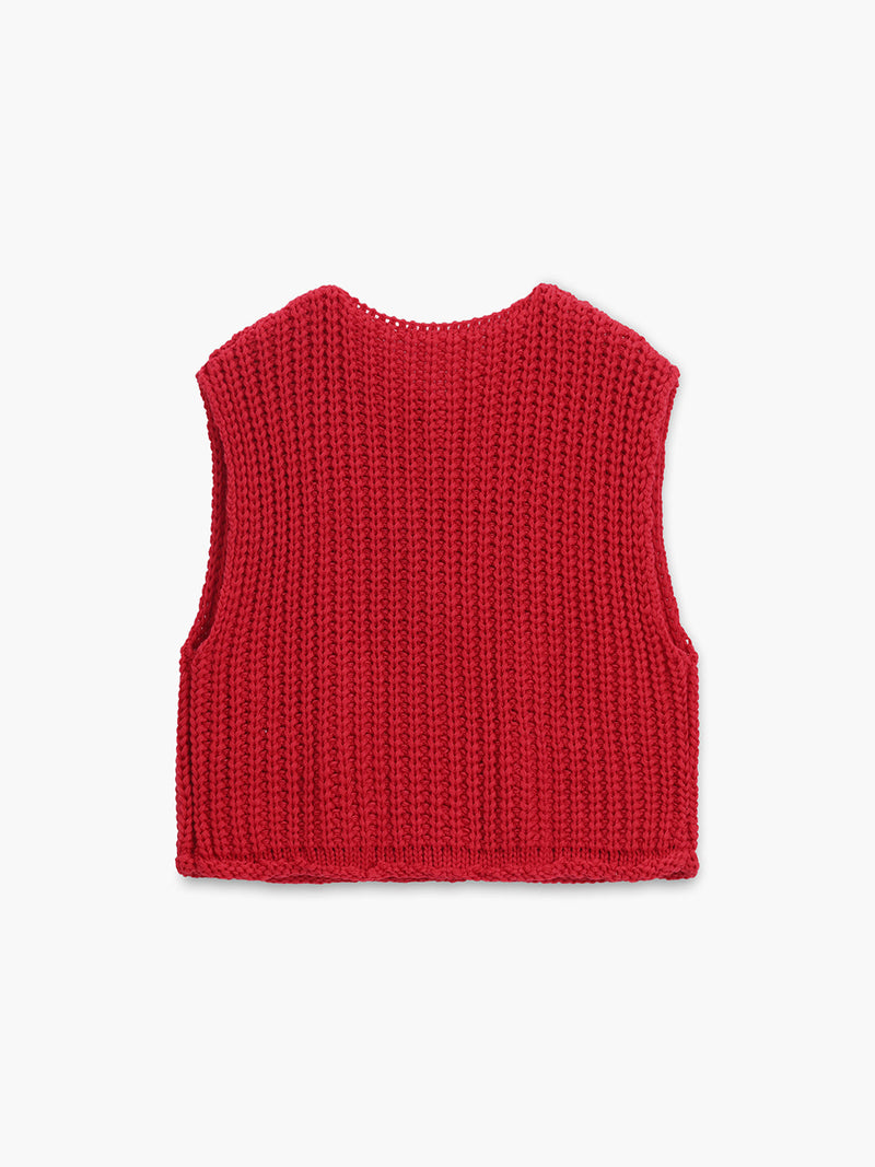Crochet Button-front Sweater Vest