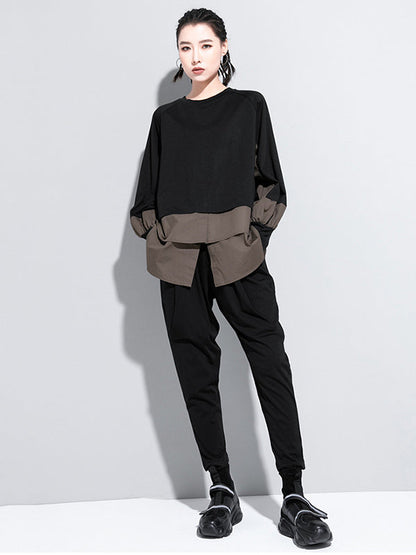 False Two Split-joint Long Sleeve T-shirt