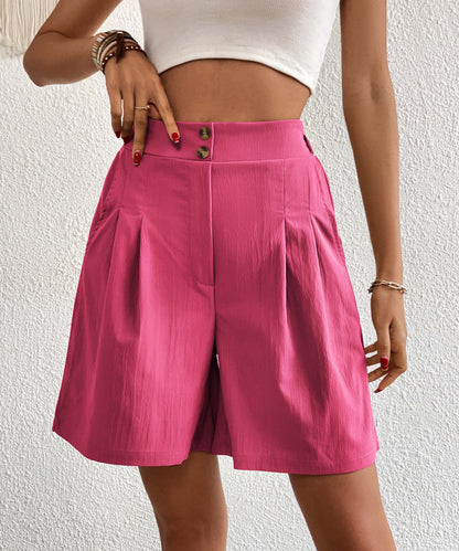 Eden Pocketed High Waist Shorts - Pink