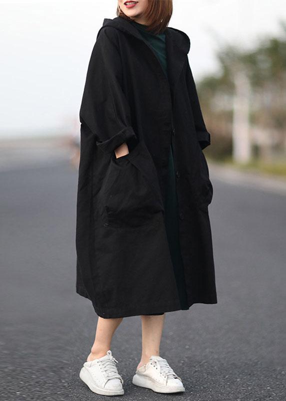Unique Green Button Pockets Patchwork Fall Hoodies Outwear Long Sleeve