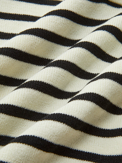 Striped Lapel Sweater Slim Vest