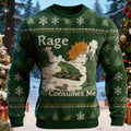 Comstylish Rage Consumes Me Frog Pond Christmas Ugly Flannel Sweatshirt