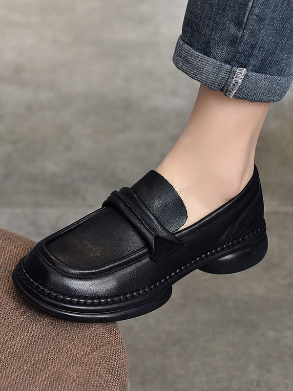 Round-toe Color Square-toe Shoes