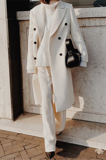 British Style Buttons Turn-back Collar Outerwear