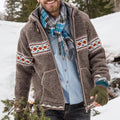 Mens Vintage Fair Isle Knitted Hooded Cardigan elevenforest