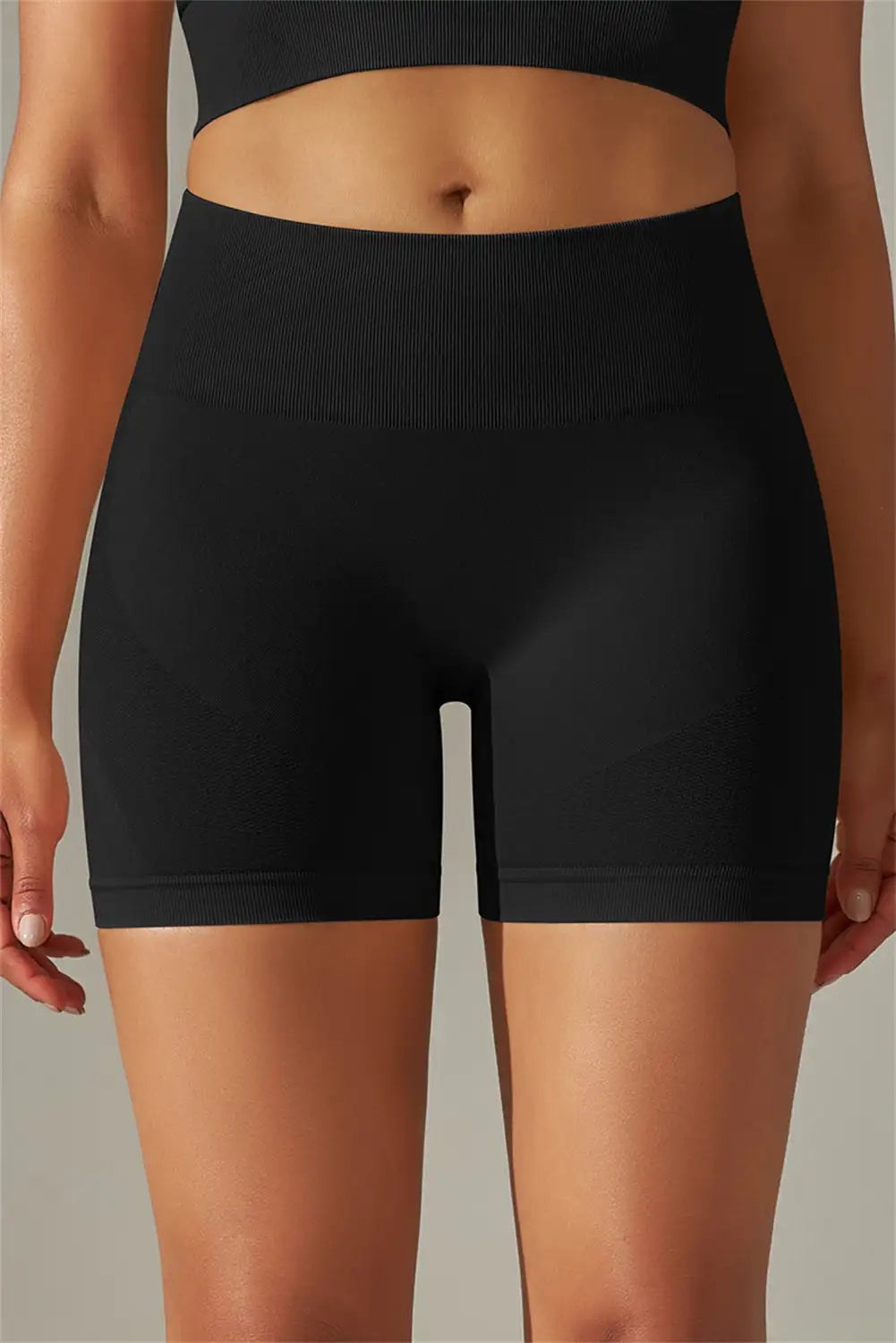 High Waist Tummy Control Black Active Shorts