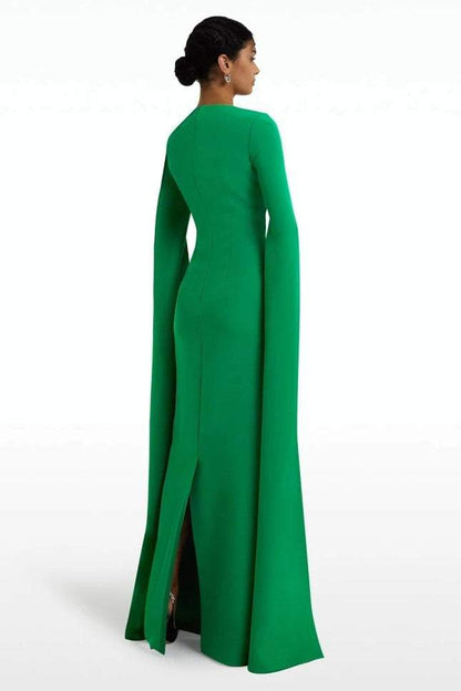 Split Cape Maxi Dress