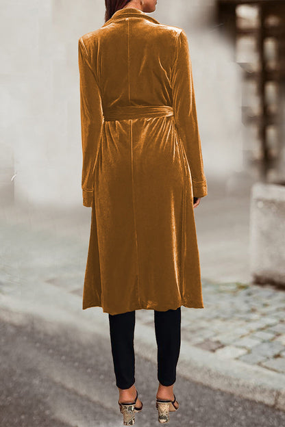 British Style Pocket Turn-back Collar Outerwear
