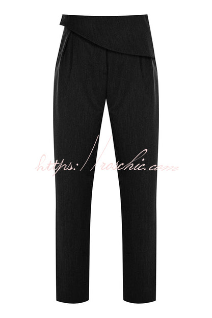 Color Slim Fit Sleeveless Tank Top and High Waisted Pocket Wideleg Pants Set