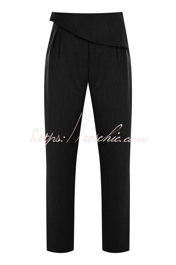 Color Slim Fit Sleeveless Tank Top and High Waisted Pocket Wideleg Pants Set