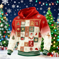 Comstylish Men's Christmas Patchwork Print Casual Hoodie