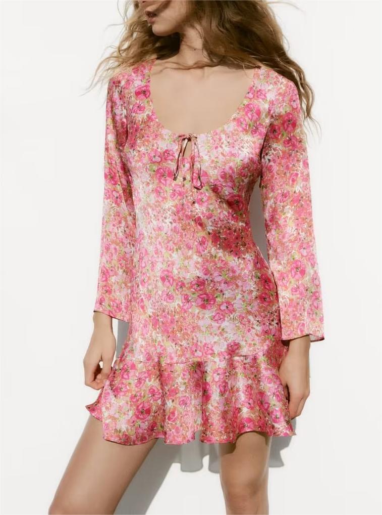 ’s Printed Waist Controlled Slimming Cardigan Beach Dress – Vacation Ready