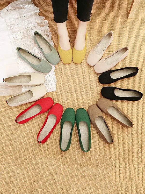 Breathable Color Flat Shoes