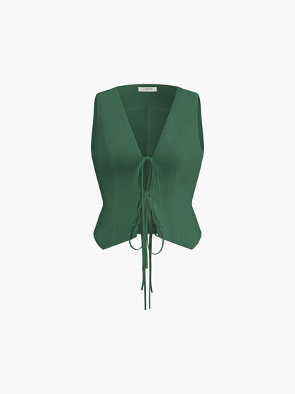 Cotton & Linen Tie-detail Vest Top