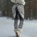 Comstylish Retro Wings Snowflake Viking Celtic Comfort Knitted Leggings