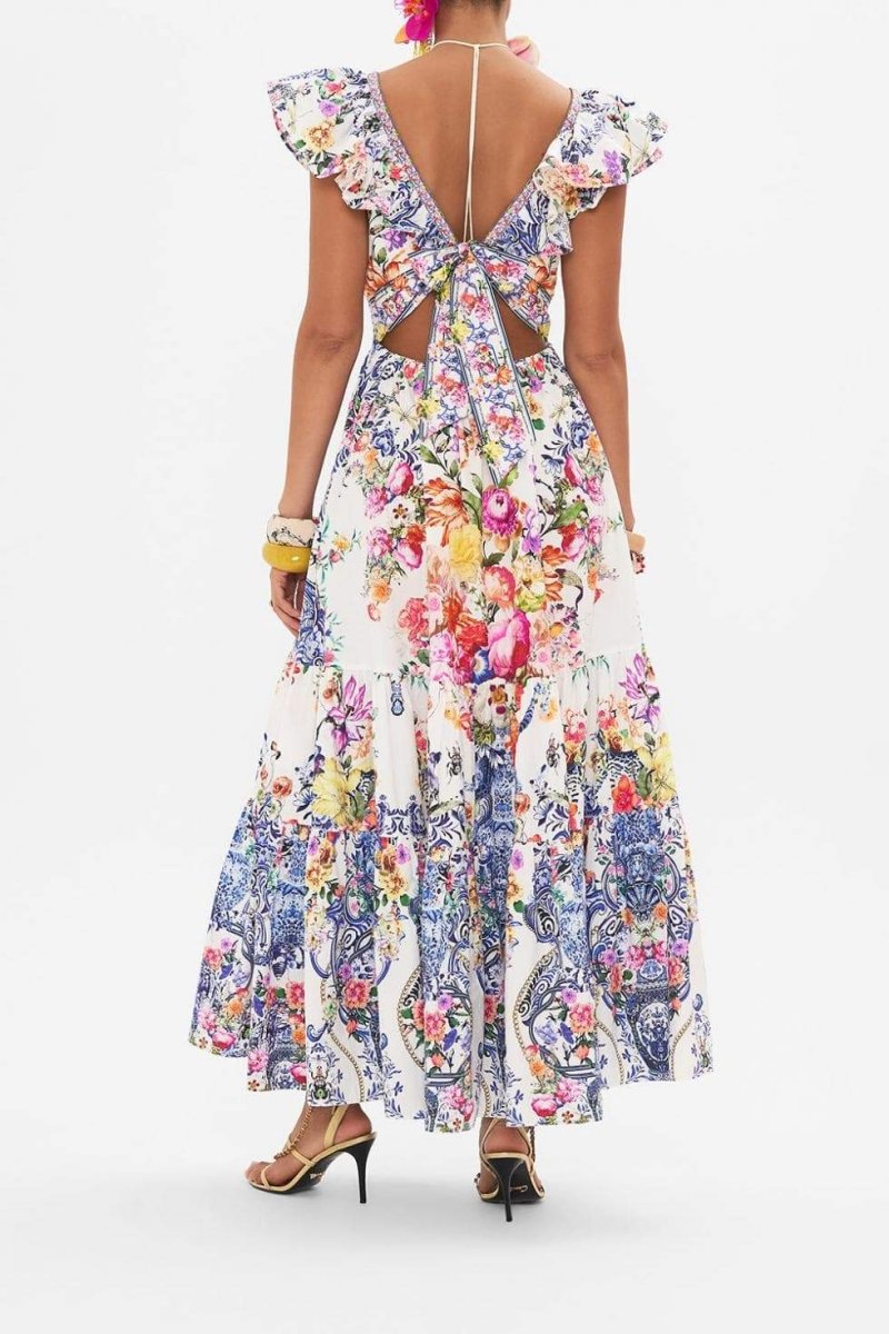 June Printed Ruffle Maxi Dress