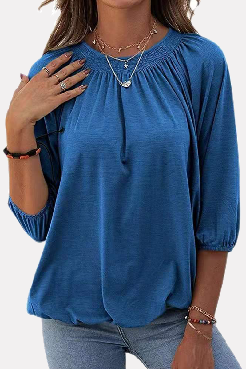 Split Joint Fold O Neck T-shirts