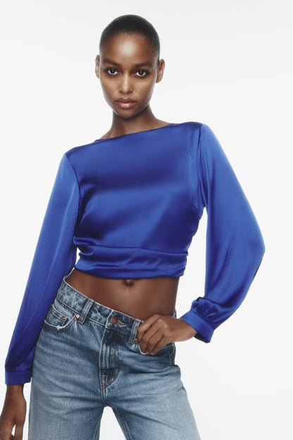Martha Backless Satin Top