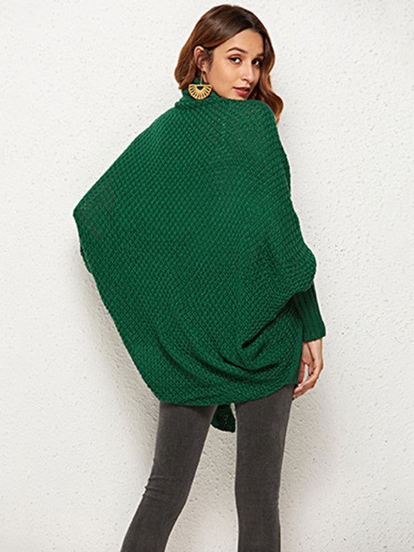Batwing Sleeves Loose Color Cardigan Tops