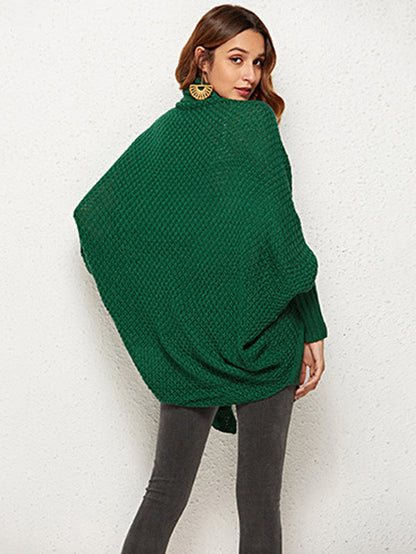Batwing Sleeves Loose Color Cardigan Tops