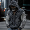 Men's Viking Dragon Totem Chunky Knit Hooded Cardigan artswardrobe