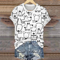 Comstylish Dog Print Crew Neck Short Sleeve T-Shirt