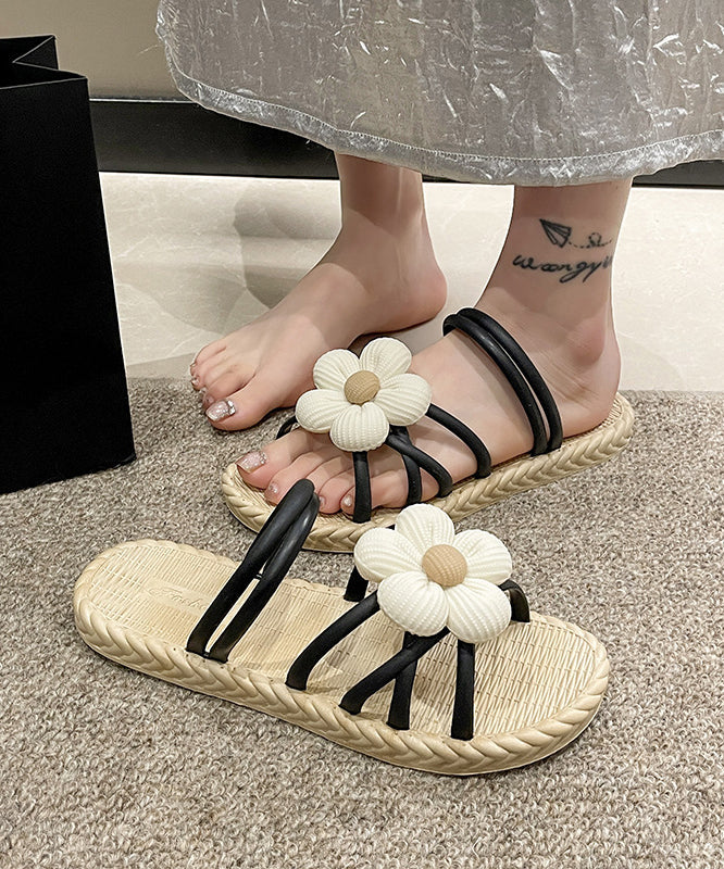 Beach Holiday Green Splicing Slide Sandals Peep Toe Aa009