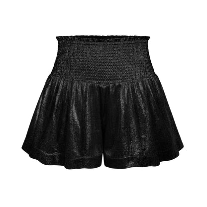 Choose to Sparkle Metallic Shorts - Black