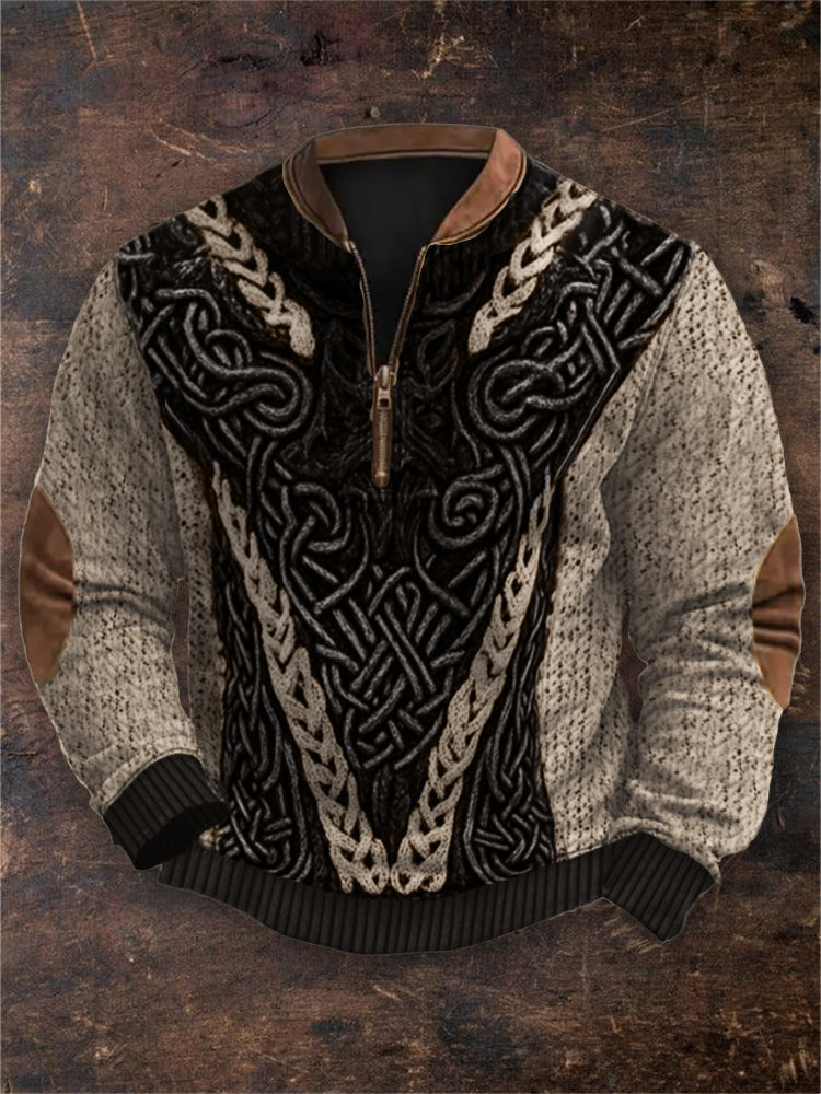 Men's Viking Wolf Inspired Celtic Chunky Cozy Sweatshirt elevenforest