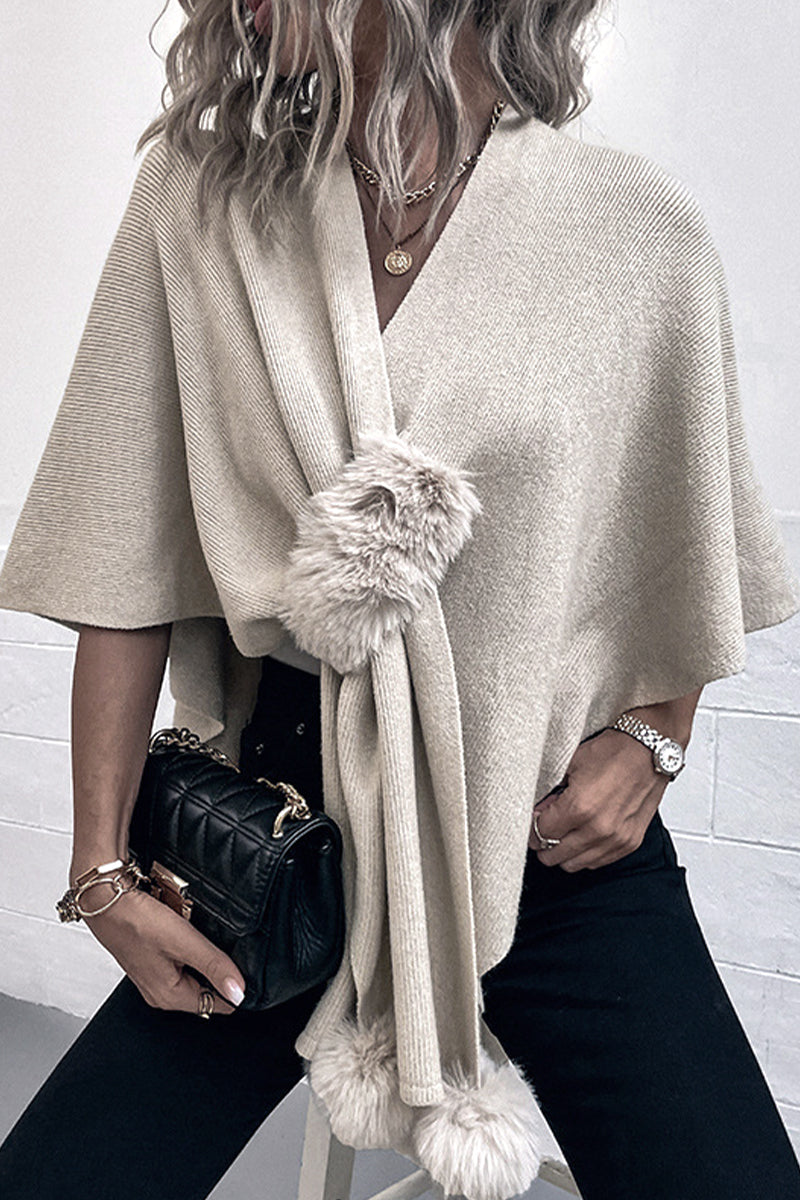 Patchwork V Neck Outerwear