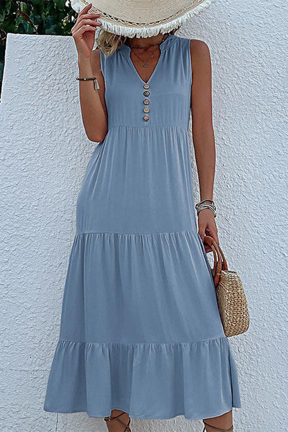 Simplicity Flounce V Neck Vest Dress Dresses
