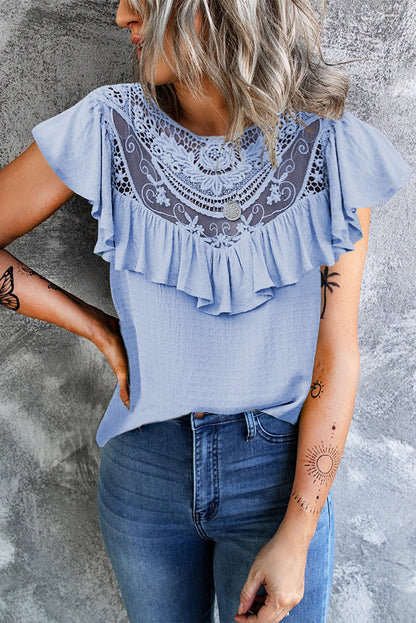 Flounce O Neck T-shirts(8 Colors)