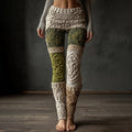 Vintage Viking Celtic Pattern Knit Art Cozy Leggings artswardrobe