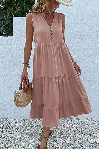 Simplicity Flounce V Neck Vest Dress Dresses