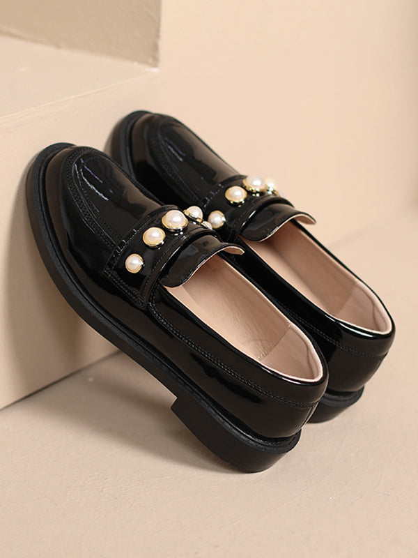 Round-toe Split-joint Loafers