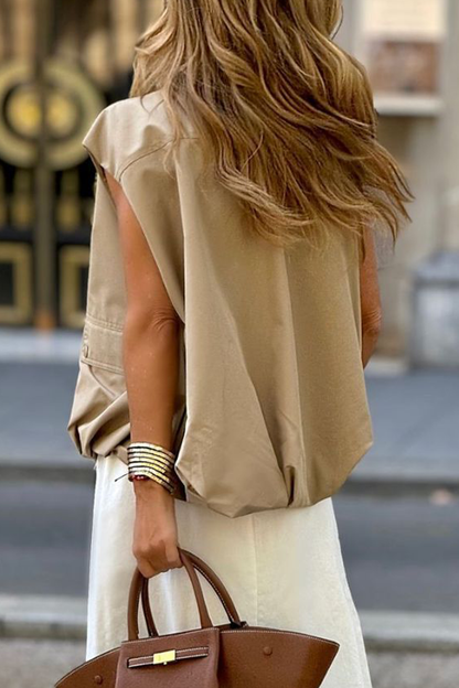 Street Zipper O Neck Waistcoats