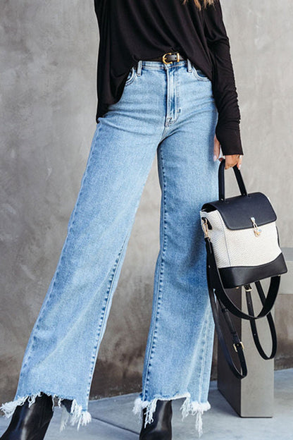 Street Tassel High Waist Denim Jeans