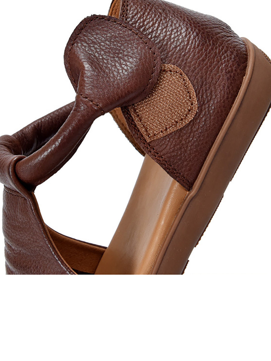 Summer Soft Leather Flat Sandals Cc003