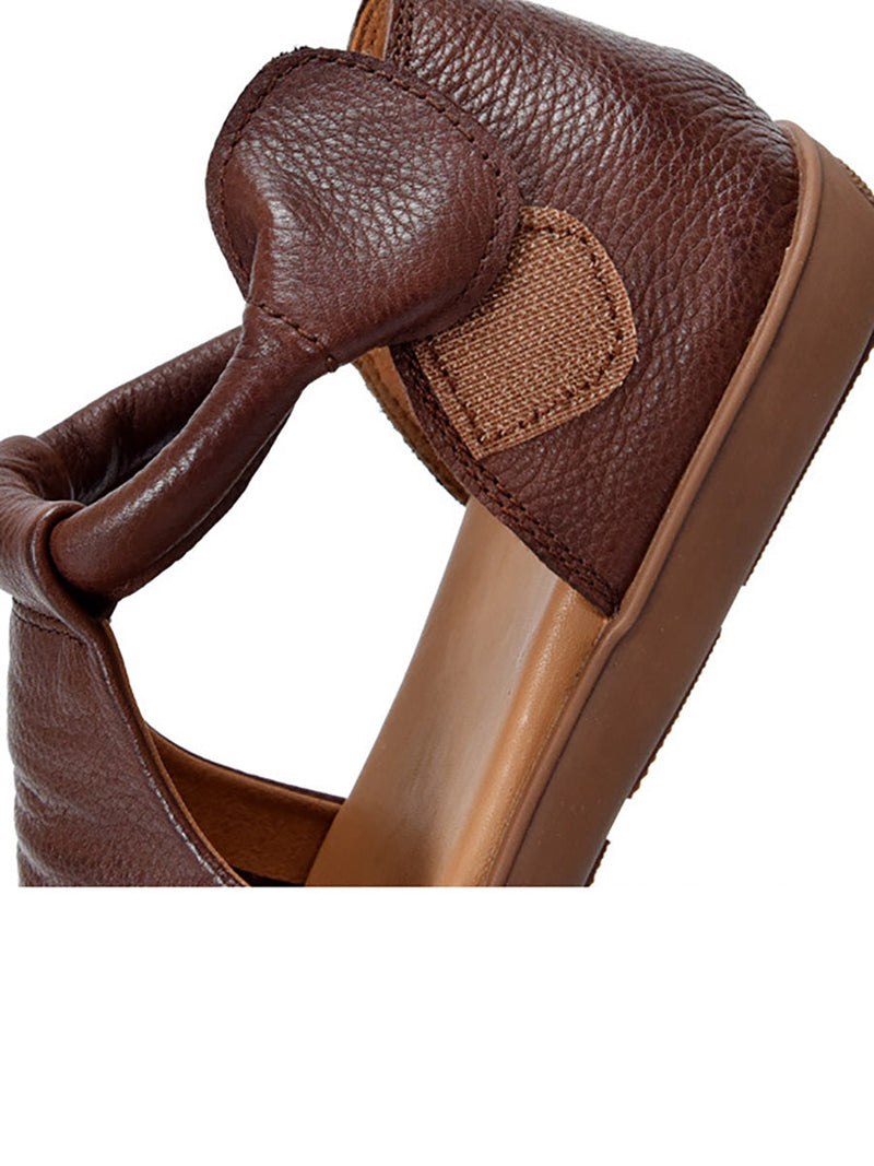 Summer Soft Leather Flat Sandals Cc003